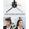Tecknet casque d'écoute bleutooth & dongle usb, casque d'écoute sans fil avec microphone antibruit pour,mains libres avec microp