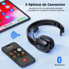 Tecknet oreillette bleutooth sans fil avec micro, réduction de bruit | 2.4g/bt5.0, rechargeable, autonomie batterie 55h, portée 
