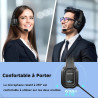 Tecknet oreillette bleutooth sans fil avec micro, réduction de bruit | 2.4g/bt5.0, rechargeable, autonomie batterie 55h, portée 