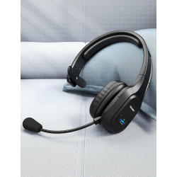 Tecknet oreillette bleutooth sans fil avec micro, réduction de bruit | 2.4g/bt5.0, rechargeable, autonomie batterie 55h, portée 