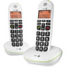 Doro PhoneEasy 100w Téléphone sans Fil DECT pour Seniors avec Grandes Touches et Son Amplifié (Blanc X 2) [Version Française]