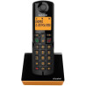Alcatel s280 noir et orange, mains libres, fonction blocage des appels indesirables, repertoire 50 noms et numéros