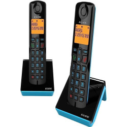 Alcatel S280 duo bleu, Telephone sans fil duo, mains libres, Repertoire 50 noms et numeros fonction blocage des appels indésirab