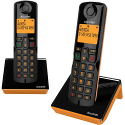 Alcatel s280 duo orange telephone sans fil duo, mains libres, repertoire 50 noms et numeros fonction blocage des appels indésira