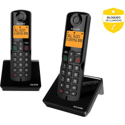 Alcatel S280 duo noir, Telephone sans fil duo, mains libres, Repertoire 50 noms et numeros fonction blocage des appels indésirab