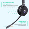 Yealink Casque sans Fil avec Micro WH62 Mono, Portée 160m, Micro Réduction de Bruit, Autonomie 13H, Compatible avec Teams/Zoom/P
