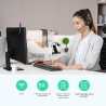 Yealink Casque sans Fil Stéréo WH62 Dual, Portée 160m, Double Micro Antibruit, Autonomie 14h,Idéal Open Space, Compatible Teams/