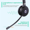 Yealink Casque sans Fil Stéréo WH62 Dual, Portée 160m, Double Micro Antibruit, Autonomie 14h,Idéal Open Space, Compatible Teams/