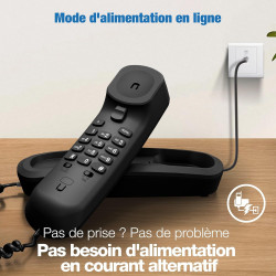 VTech Trimstyle Téléphone filaire avec contrôle du volume de la sonnerie et du récepteur, recomposition du dernier numéro, compa
