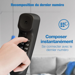 VTech Trimstyle Téléphone filaire avec contrôle du volume de la sonnerie et du récepteur, recomposition du dernier numéro, compa