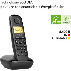 Gigaset A170 Duo - 2 téléphones DECT sans fil - écran avec rétro-éclairage - identification de l'appelant - 18 heures d'autonomi