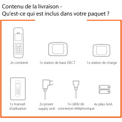 Gigaset A170 Duo - 2 téléphones DECT sans fil - écran avec rétro-éclairage - identification de l'appelant - 18 heures d'autonomi