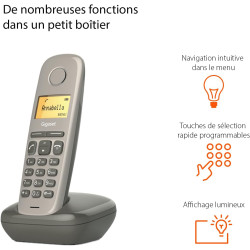 Gigaset A170 Duo - 2 téléphones DECT sans fil - écran avec rétro-éclairage - identification de l'appelant - 18 heures d'autonomi