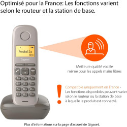 Gigaset A170 Solo Téléphone fixe sans fil DECT/GAP Taupe [Version Française] | Sans fil, [Version française]