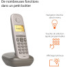 Gigaset A170 Solo Téléphone fixe sans fil DECT/GAP Taupe [Version Française] | Sans fil, [Version française]