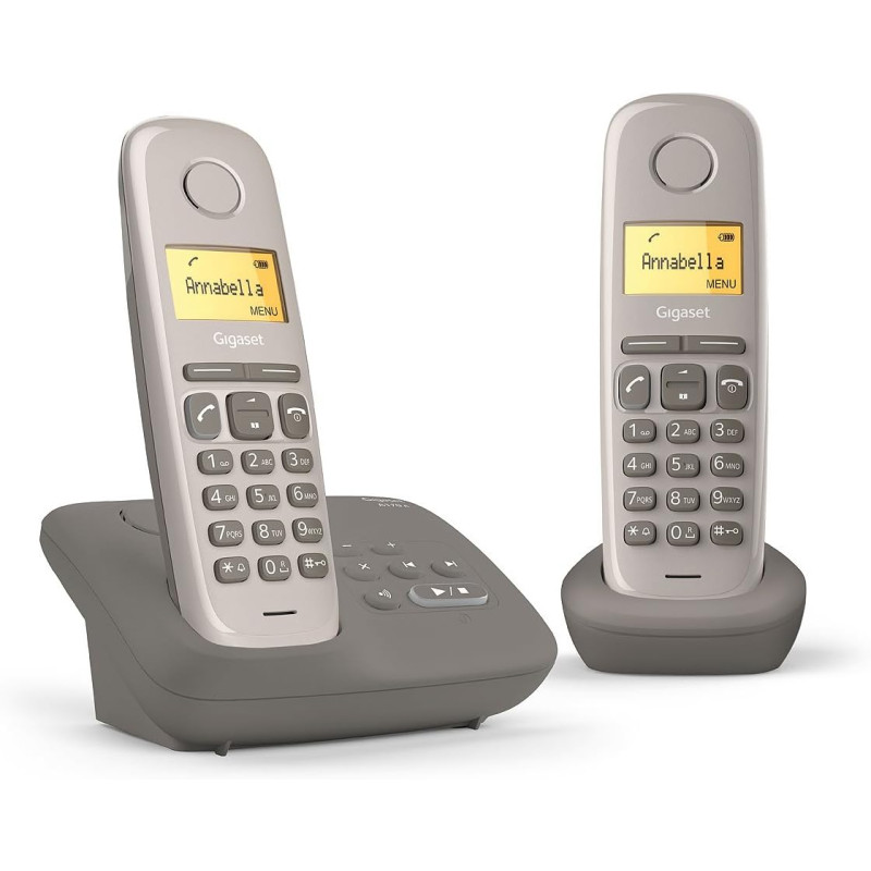Gigaset AL170A Duo Téléphone fixe sans fil DECT/GAP Répondeur Taupe [Version Française]