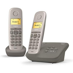 Gigaset AL170A Duo Téléphone fixe sans fil DECT/GAP Répondeur Taupe [Version Française]