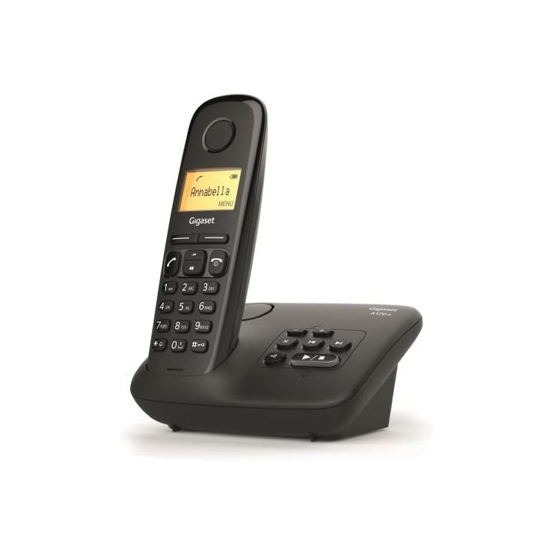 Gigaset AL170A Solo Téléphone fixe sans fil DECT/GAP Répondeur Noir [Version Française]
