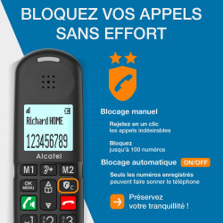 ALCATEL XL685 Voice - Téléphone Fixe sans Fil DECT Senior Format XL avec Répondeur - Écran Haute lisibilité - Grandes Touches - 