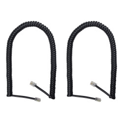 Duttek Cordon Telephone, Cable Telephone Fixe Noir, Câble pour combiné de téléphone, Câble spiralé RJ9 de 1 à 3 m de Long déroul