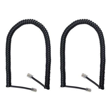 Duttek Cordon Telephone, Cable Telephone Fixe Noir, Câble pour combiné de téléphone, Câble spiralé RJ9 de 1 à 3 m de Long déroul