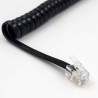 Duttek Cordon Telephone, Cable Telephone Fixe Noir, Câble pour combiné de téléphone, Câble spiralé RJ9 de 1 à 3 m de Long déroul