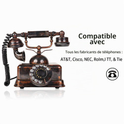 Duttek Cordon Telephone, Cable Telephone Fixe Noir, Câble pour combiné de téléphone, Câble spiralé RJ9 de 1 à 3 m de Long déroul