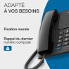 ALCATEL T26 Noir - Téléphone Fixe Filaire - Indicateur Lumineux pour Appel Entrant - Touche Rappel - Touche Mute - Sonnerie à 3 