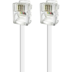 apm Câble ADSL RJ11, 10M, Cordon Téléphonique, Câble Modulaire 6P4C, Câble Plat ISDN DSL VDSL, Prise Téléphone Fixe Modem Intern