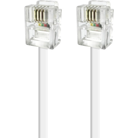 apm Câble ADSL RJ11, 10M, Cordon Téléphonique, Câble Modulaire 6P4C, Câble Plat ISDN DSL VDSL, Prise Téléphone Fixe Modem Intern