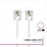 apm Câble ADSL RJ11, 10M, Cordon Téléphonique, Câble Modulaire 6P4C, Câble Plat ISDN DSL VDSL, Prise Téléphone Fixe Modem Intern