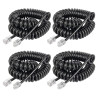 4 Pièces RJ9 Cable Telephon, Spiralé Cordon Telephone Fixe 2.5M | 4P4C PVC Combiné Telephon Câble RJ11 RJ20 Fil Téléphonique pou