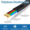 4 Pièces RJ9 Cable Telephon, Spiralé Cordon Telephone Fixe 2.5M | 4P4C PVC Combiné Telephon Câble RJ11 RJ20 Fil Téléphonique pou