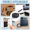 4 Pièces RJ9 Cable Telephon, Spiralé Cordon Telephone Fixe 2.5M | 4P4C PVC Combiné Telephon Câble RJ11 RJ20 Fil Téléphonique pou
