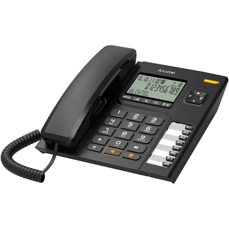 ALCATEL T78 - Téléphone Fixe Filaire - Grand Écran Alphanumérique - Mains Libres - Blocage D'Appel - Indicateur Lumineux Pour Ap