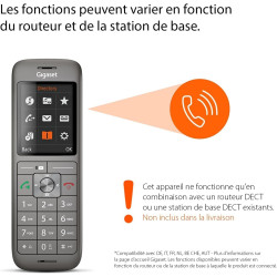 Gigaset CL660HX - Téléphone fixe sans fil - combiné supplémentaire - Gris Anthracite | Sans fil, Socle de charge, [Compatible en