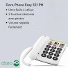 Doro PhoneEasy 331ph Téléphone Fixe pour Seniors avec GrandesTouches, Numérotation Abrégée et Compatible avec Appareils Auditifs