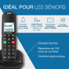 ALCATEL XL685 Duo - Téléphone Fixe sans Fil DECT Senior Format XL - Écran Graphique Haute lisibilité - Grandes Touches - Audio B