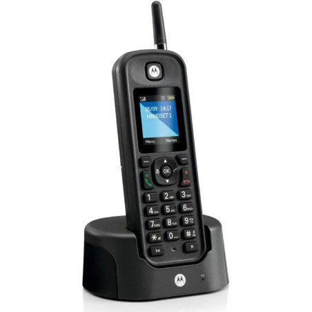 Motorola - Téléphone fixe sans fil DECT O201, identification de l'appelant, rétroéclairage, répertoire téléphonique de 200 numér