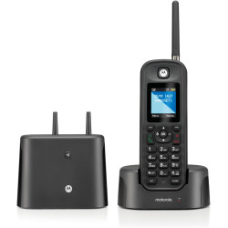 Motorola - Téléphone fixe sans fil DECT O201, identification de l'appelant, rétroéclairage, répertoire téléphonique de 200 numér