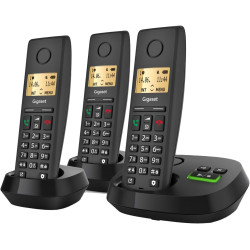 Gigaset Pure 220A Trio, téléphone DECT sans Fil, 3 combinés, répondeur | Blocage d’appel, mains libres, [Compatible en DE, IT, F
