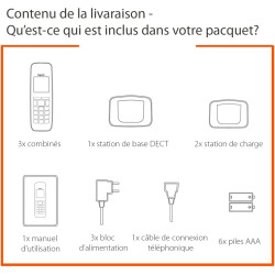 Gigaset Pure 220A Trio, téléphone DECT sans Fil, 3 combinés, répondeur | Blocage d’appel, mains libres, [Compatible en DE, IT, F