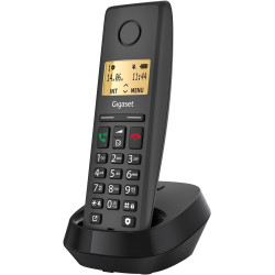 Gigaset Pure 220 téléphone DECT, Blocage d’Appel, Noir Anthracite | Sans fil, mains libres, 80 contacts, aides auditives, [Compa