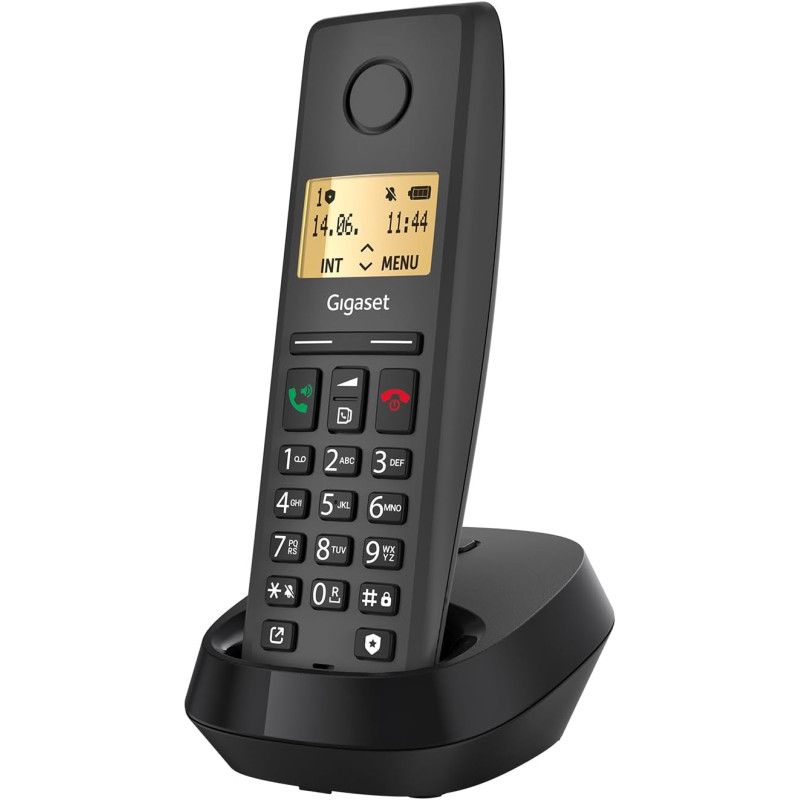 Gigaset Pure 220 téléphone DECT, Blocage d’Appel, Noir Anthracite | Sans fil, mains libres, 80 contacts, aides auditives, [Compa
