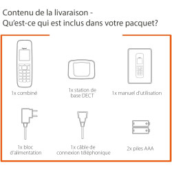 Gigaset Pure 220 téléphone DECT, Blocage d’Appel, Noir Anthracite | Sans fil, mains libres, 80 contacts, aides auditives, [Compa