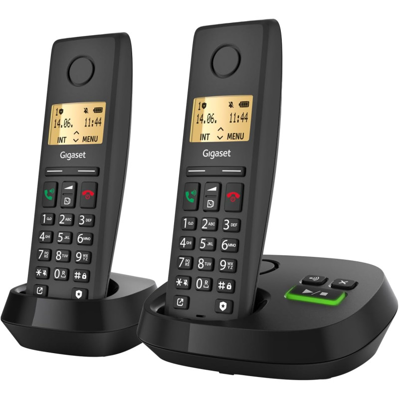 Gigaset Pure 220A Duo, téléphone DECT sans Fil, 2 combinés, répondeur | Blocage d’appel, mains libres, [Compatible en DE, IT, FR