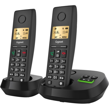 Gigaset Pure 220A Duo, téléphone DECT sans Fil, 2 combinés, répondeur | Blocage d’appel, mains libres, [Compatible en DE, IT, FR