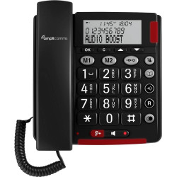 Amplicomms BigTel 48 Plus Téléphone Filaire à Grand Bouton avec Mains Libres et Audio Boost 40dB, sonneries Extra Fortes, Compat