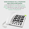 Doro PhoneEasy 311c Téléphone Filaire pour Seniors avec Grandes Touches contractées,Sonnerie Lumineuse, Numérotation Abrégée et 