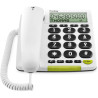Doro PhoneEasy 312cs téléphone Filaire simplifié Larges Touches contrastées, Fonction Mains-Libres et mémoires directes (Blanc)